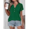 image:imageANRABESS Womens Short Sleeve Lace Top 2026 Henley V Neck Shirts Versatile Trendy Casual Office Outfits for Work amp SummerGreen