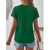 image:imageANRABESS Womens Short Sleeve Lace Top 2026 Henley V Neck Shirts Versatile Trendy Casual Office Outfits for Work amp SummerGreen