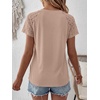 image:imageANRABESS Womens Short Sleeve Lace Top 2026 Henley V Neck Shirts Versatile Trendy Casual Office Outfits for Work amp SummerKhaki