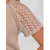 image:imageANRABESS Womens Short Sleeve Lace Top 2026 Henley V Neck Shirts Versatile Trendy Casual Office Outfits for Work amp SummerKhaki