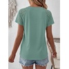 image:imageANRABESS Womens Short Sleeve Lace Top 2026 Henley V Neck Shirts Versatile Trendy Casual Office Outfits for Work amp SummerLight Green