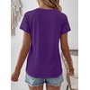 image:imageANRABESS Womens Short Sleeve Lace Top 2026 Henley V Neck Shirts Versatile Trendy Casual Office Outfits for Work amp SummerPurple
