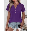image:imageANRABESS Womens Short Sleeve Lace Top 2026 Henley V Neck Shirts Versatile Trendy Casual Office Outfits for Work amp SummerPurple