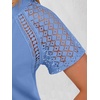 image:imageANRABESS Womens Short Sleeve Lace Top 2026 Henley V Neck Shirts Versatile Trendy Casual Office Outfits for Work amp SummerSky Blue