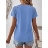 image:imageANRABESS Womens Short Sleeve Lace Top 2026 Henley V Neck Shirts Versatile Trendy Casual Office Outfits for Work amp SummerSky Blue