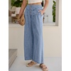 image:imageANRABESS Womens Wide Leg Palazzo JeansCropped Ankle LengthHigh Waist Baggy Barrel Denim Pants with Pockets Light Blue Small