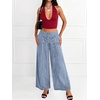 image:imageANRABESS Womens Wide Leg Palazzo JeansCropped Ankle LengthHigh Waist Baggy Barrel Denim Pants with Pockets Light Blue XLarge