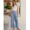 image:imageANRABESS Womens Wide Leg Palazzo JeansCropped Ankle LengthHigh Waist Baggy Barrel Denim Pants with Pockets Light Blue XLarge