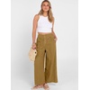 image:imageANRABESS Womens Wide Leg Palazzo JeansCropped Ankle LengthHigh Waist Baggy Barrel Denim Pants with PocketsCoffee