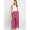 image:imageANRABESS Womens Wide Leg Palazzo JeansCropped Ankle LengthHigh Waist Baggy Barrel Denim Pants with PocketsHot Pink
