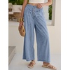 image:imageANRABESS Womens Wide Leg Palazzo JeansCropped Ankle LengthHigh Waist Baggy Barrel Denim Pants with PocketsLight Blue