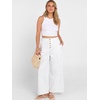 image:imageANRABESS Womens Wide Leg Palazzo JeansCropped Ankle LengthHigh Waist Baggy Barrel Denim Pants with PocketsWhite