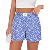 image:imageANRABESS Shorts for Women Summer Beach Cover Ups Casual High Waist Flowy Wide Leg 2026 Spring Vacation Lounge ShortsBlue White Floral