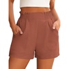 image:imageANRABESS Shorts for Women Summer Casual Elastic High Waisted Wide Leg Cute Dressy 2026 Vacation Beach ClothesRust