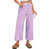 image:imageANRABESS Womens Gingham Striped Pants Palazzo amp Cropped Comfy amp Cute Lounge Pajama Plaid PJ Bottoms With PocketsPurple White Plaid