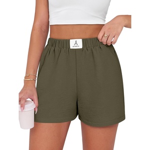 image:imageANRABESS Shorts for Women Summer Beach Cover Ups Casual High Waist Flowy Wide Leg 2026 Spring Vacation Lounge ShortsArmy Green