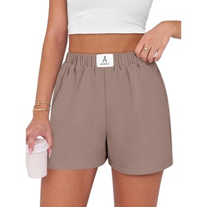 image:imageANRABESS Shorts for Women Summer Beach Cover Ups Casual High Waist Flowy Wide Leg 2026 Spring Vacation Lounge ShortsLight Camel