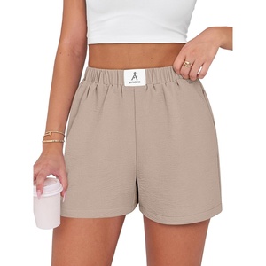 image:imageANRABESS Shorts for Women Summer Beach Cover Ups Casual High Waist Flowy Wide Leg 2026 Spring Vacation Lounge ShortsParchment
