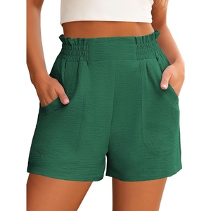 image:imageANRABESS Shorts for Women Summer Casual Elastic High Waisted Wide Leg Cute Dressy 2026 Vacation Beach ClothesGreen