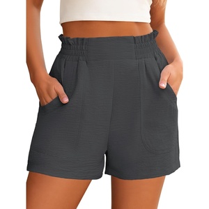 image:imageANRABESS Shorts for Women Summer Casual Elastic High Waisted Wide Leg Cute Dressy 2026 Vacation Beach ClothesGrey