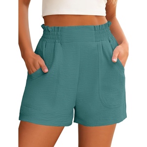 image:imageANRABESS Shorts for Women Summer Casual Elastic High Waisted Wide Leg Cute Dressy 2026 Vacation Beach ClothesLake Green