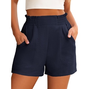image:imageANRABESS Shorts for Women Summer Casual Elastic High Waisted Wide Leg Cute Dressy 2026 Vacation Beach ClothesNavy