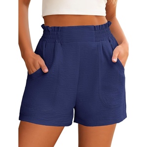 image:imageANRABESS Shorts for Women Summer Casual Elastic High Waisted Wide Leg Cute Dressy 2026 Vacation Beach ClothesNavy Blue