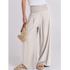 image:imageANRABESS Women Linen Palazzo Pants Summer Boho Wide Leg High Waist Casual Lounge Pant 2026 Beach Travel Vacation OutfitsApricot