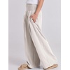 image:imageANRABESS Women Linen Palazzo Pants Summer Boho Wide Leg High Waist Casual Lounge Pant 2026 Beach Travel Vacation OutfitsApricot