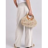 image:imageANRABESS Women Linen Palazzo Pants Summer Boho Wide Leg High Waist Casual Lounge Pant 2026 Beach Travel Vacation OutfitsApricot