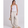image:imageANRABESS Women Linen Palazzo Pants Summer Boho Wide Leg High Waist Casual Lounge Pant 2026 Beach Travel Vacation OutfitsApricot