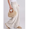 image:imageANRABESS Women Linen Palazzo Pants Summer Boho Wide Leg High Waist Casual Lounge Pant 2026 Beach Travel Vacation OutfitsApricot