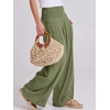 image:imageANRABESS Women Linen Palazzo Pants Summer Boho Wide Leg High Waist Casual Lounge Pant 2026 Beach Travel Vacation OutfitsArmy Green