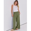 image:imageANRABESS Women Linen Palazzo Pants Summer Boho Wide Leg High Waist Casual Lounge Pant 2026 Beach Travel Vacation OutfitsArmy Green