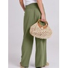 image:imageANRABESS Women Linen Palazzo Pants Summer Boho Wide Leg High Waist Casual Lounge Pant 2026 Beach Travel Vacation OutfitsArmy Green
