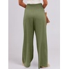image:imageANRABESS Women Linen Palazzo Pants Summer Boho Wide Leg High Waist Casual Lounge Pant 2026 Beach Travel Vacation OutfitsArmy Green