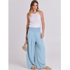 image:imageANRABESS Women Linen Palazzo Pants Summer Boho Wide Leg High Waist Casual Lounge Pant 2026 Beach Travel Vacation OutfitsBaby Blue