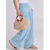 image:imageANRABESS Women Linen Palazzo Pants Summer Boho Wide Leg High Waist Casual Lounge Pant 2026 Beach Travel Vacation OutfitsBaby Blue