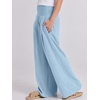 image:imageANRABESS Women Linen Palazzo Pants Summer Boho Wide Leg High Waist Casual Lounge Pant 2026 Beach Travel Vacation OutfitsBaby Blue