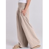 image:imageANRABESS Women Linen Palazzo Pants Summer Boho Wide Leg High Waist Casual Lounge Pant 2026 Beach Travel Vacation OutfitsBeige