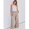 image:imageANRABESS Women Linen Palazzo Pants Summer Boho Wide Leg High Waist Casual Lounge Pant 2026 Beach Travel Vacation OutfitsBeige