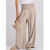 image:imageANRABESS Women Linen Palazzo Pants Summer Boho Wide Leg High Waist Casual Lounge Pant 2026 Beach Travel Vacation OutfitsBeige