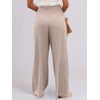image:imageANRABESS Women Linen Palazzo Pants Summer Boho Wide Leg High Waist Casual Lounge Pant 2026 Beach Travel Vacation OutfitsBeige