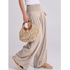 image:imageANRABESS Women Linen Palazzo Pants Summer Boho Wide Leg High Waist Casual Lounge Pant 2026 Beach Travel Vacation OutfitsBeige