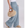 image:imageANRABESS Women Linen Palazzo Pants Summer Boho Wide Leg High Waist Casual Lounge Pant 2026 Beach Travel Vacation OutfitsBlue