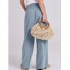 image:imageANRABESS Women Linen Palazzo Pants Summer Boho Wide Leg High Waist Casual Lounge Pant 2026 Beach Travel Vacation OutfitsBlue