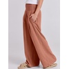 image:imageANRABESS Women Linen Palazzo Pants Summer Boho Wide Leg High Waist Casual Lounge Pant 2026 Beach Travel Vacation OutfitsBrick Red