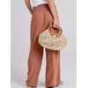 image:imageANRABESS Women Linen Palazzo Pants Summer Boho Wide Leg High Waist Casual Lounge Pant 2026 Beach Travel Vacation OutfitsBrick Red