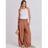 image:imageANRABESS Women Linen Palazzo Pants Summer Boho Wide Leg High Waist Casual Lounge Pant 2026 Beach Travel Vacation OutfitsBrick Red