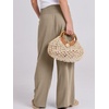image:imageANRABESS Women Linen Palazzo Pants Summer Boho Wide Leg High Waist Casual Lounge Pant 2026 Beach Travel Vacation OutfitsBrown